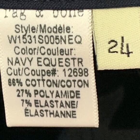 Rag & Bone Jeans Women’s 24 Navy Equestrian Skinny Pants Zip Ankle Riding Urban - Picture 8 of 9